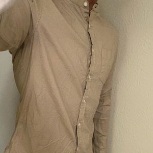 ASOS slim fit Grandad collar button down shirt  M